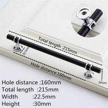 1 PC Modern Black Gold Door Handles Kitchen Cabinet Handles Solid Drawer Knobs Zinc Alloy Base Aluminum Alloy Rod Fashion Furniture Handle Hardware - Gold - View 21