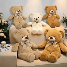 可爱泰迪熊毛绒娃娃，适合女孩，情人节礼物，大号长抱枕，可夹腿，睡眠枕，趣味家居沙发腰部装饰，儿童新年惊喜礼物（由于面料为批量生产，可能存在轻微色差，但实物与宣传图片接近） - 彩色 - 查看 3