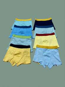 8 Sets Of Young Multi-Color Boys Cotton Boxers, Comfortable And Soft Cartoon Dinosaur, Crocodile, Lion, Giraffe, Dog, Balloon Printed Little Boy Boxer Briefs Four Seasons, Blue, Green, Yellow