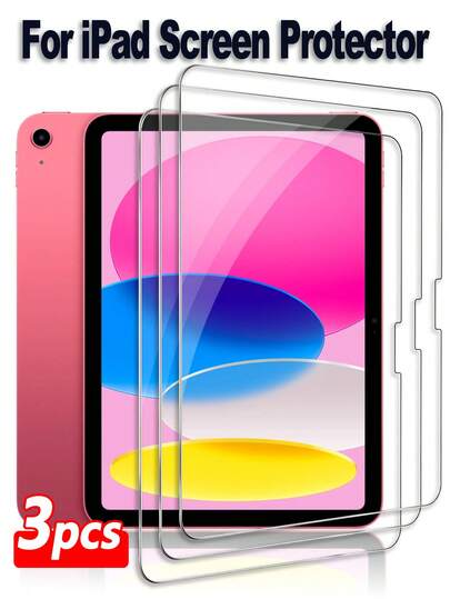 ZYONS 3pcs High Definition Tempered Glass Screen Protector For IPad (2025 Model) / Apple IPad, Clear, Anti-Scratch, Anti-Fingerprint, Easy Installation, Shatterproof, Bubble-Free, Ideal Gift For Birthdays, Family, And Friends. Protective Case, Tablet PC Accessories, Waterproof, Shockproof, Anti-Drop, Full Coverage