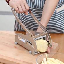 1pc Manual Potato Slicer, 304 Stainless Steel Multi-Function Cucumber And Radish Slicer, Home Fries Maker, Potato Cutter, Kitchen Accessories, Kitchen Items, Vegetable Cutter, French Fry Cutter,