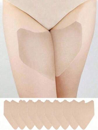 10-1pc Anti-Chafing Thigh Pads, TPU & Non-Woven Self-Adhesive Invisible Thigh Protectors, Abrasion Protection Belt, Inner Thigh Abrasion Patch, Female Body Breathable Patch, Sweat-Absorbent Comfort Body Patches For Friction Prevention,Breathable Inner Thigh Abrasion Protection Belt, Comfortable For Running, Cycling, Sports