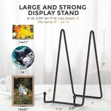 1pc Hot Iron Photo Frame Bracket Stone Easel Holder Ceramic Disc Shelf Photo Studio Album Bracket Display Shelf, Suitable For Placing Photos, Decorations, Books, Etc. On It