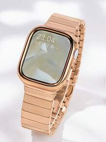 Hard Material Electroplated Gold Hollow Frame Protective Frame Compatible With Apple Watch Case Ultra 10 SE 9/8/7/6/5/4/3/2/1 Compatible With Apple Watch Case Smart Watch 40 MM/41mm/42 MM/44 MM/45 MM/46 MM Ultra-Thin Cover Shockproof Bumper Case Leisure Anti-Shock Anti-Scratch Anti-Collision Sensitive Touch ((No Glass) Compatible With IWatch For Woman Men