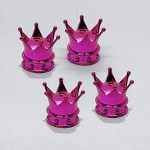 2/4pcs ABS Plastic Copper Core Valve Stem Caps, Crown Series, Waterproof & Dustproof, 8V1 American Thread, Suitable For Cars, Motorcycles, Outdoor Sports & Cycling - Multicolor - View 10