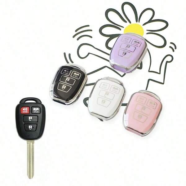 TPU Car Key Case Fit For To Yota Prius RAV4 Camry Corolla 2014 2015 2016 2017 Shell FOB Bag Key Chain Key Protector Accessories