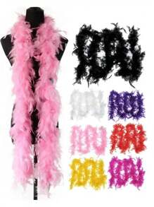 1 pezzo Boa di piume artificiali lunghe, sciarpa di piume per progetti fai-da-te, festa di compleanno, costume, vestito, foto di matrimonio, accessori da palco, decorazione per casa e feste, forniture per il carnevale