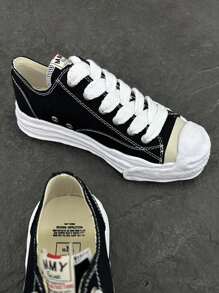 MMY Shoes Classic Anti-Slip Wear-Resistant Lightweight Low-Top Board Shoes For Male And Female Campus Lovers Black And White,Suitable For Students, Gifts, Festivals, Campus