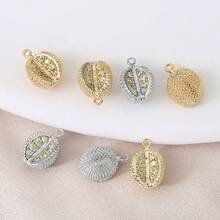 1pc/3pcs DIY Handmade Jewelry Pendant, Pineapple Design, Micro-Inlaid Zirconia, Customized Copper Material Zirconia Inlaid Jewelry Accessory - DIY Fruit Pendant - View 3