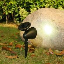 1pc Solar Powered Landscape Spotlight, 4 LED Outdoor Lighting, RGB Pathway Light With Motion Sensor, Semi-Embedded Installation, Warm White/White/Color Light, No Remote Control, Suitable For Yard, Garden, Path & Lawn - LED (spotlight) - View 6