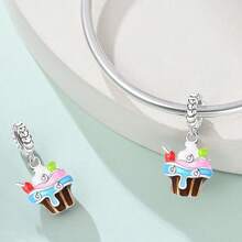1pc Imitation Food Charm Jewelry Delicious Cake And Dessert Charm Cocktail Ice Cream Charm Toast Bread Charm Suitable For Women Bracelet Bracelet DIY Jewelry Making And Daily Clothing Matching Jewelry Decoration Suitable For Girls - Multicolor - View 4