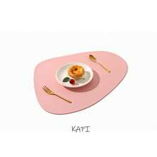 Set di 2/4/6/8 sottopiatti a forma di ciottolo piccolo KAPI per tavolo da pranzo, sottopiatti in finta pelle lavabili e resistenti al calore, facili da pulire, adatti per interni, spessore 1mm