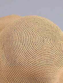 Wide Brim Classic Straw Hat, Women's Beach Sun Hat, Versatile Bucket Hat For Sun Protection, Spring/Summer