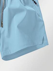 Pantalones deportivos cortos 3/4 con bolsillo con cremallera antiextracción y cordón en la cintura para hombre