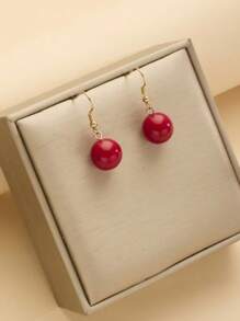 3pcs Asymmetrical Beaded Resin Jewelry Set, Retro Necklace, Bracelet & Earrings Set For Women