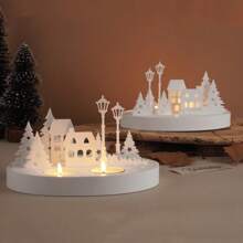 Moldes de silicona para hacer candelabros con forma de casas de árbol y paisaje urbano de yeso, cemento y resina cristal para manualidades - Decoración casera DIY