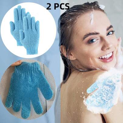 2 Peças Luvas Esfoliantes, Luvas de Banho para Chuveiro, para Spa, Massagem e Esfoliação Corporal, Acessórios de Banho Escovador Corporal