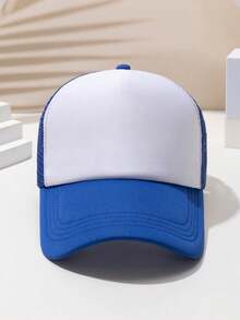 1 pieza Gorra de béisbol de malla con bloques de color personalizable. Disponible en múltiples colores, se puede personalizar con texto/gráficos, talla ajustable, sombrero de camionero de moda casual al aire libre con protección solar, regalo para amigos/padres/niños/Día de San Valentín/Día de la Madre, durable, colorido, lindo, adorable, divertido, kawaii, Y2K, elegante, unisex, casual, personalizado, único, regalo ideal para él, regalo ideal para ella, ella, novio, novia, familia, amigos