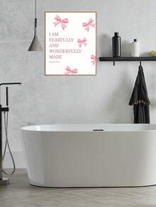 1/4 Stück/Set rosa Schleife Wandkunst Zimmer Deko Poster Aufkleber, rosa Schleife Zimmer Schlafzimmer Deko Badezimmer Deko Wandkunst Deko Ästhetische Aufkleber, für Teenager Mädchen Geschenke, inspirierende Bibelverse Schleife Wanddekoration, ungerahmte Schleifen-Dekorationsaufkleber, PVC wasserfeste selbstklebende Wandaufkleber, perfekt für Hochzeit Geburtstag Abschluss Geschenke