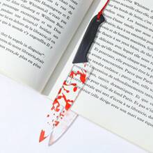 1pc Classic Red Bookmark With Bloody Furniture Knife And Red Tassel Bookmark - Fantasy Horror Style Gift For Horror Lovers, Co-Workers, Friends & Family