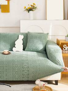 1 件波西米亚风格全封闭弹力防滑沙发套，四季提花天鹅绒通用套，宠物友好、防尘、防猫抓，附赠枕套。 - 綠色 - 查看 10