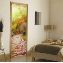 Nature Landscape Door Sticker Forest Beach Castle 3D Vinyl Removable Door Decor Sticker Wallpaper Room Decor Stickers Home Decor Wall Decor Bedroom Decor Bathroom Decor Room Decor Home Decor Living Room Wall Paper Wall Stickers Wall Papers Kitchen Decor