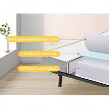 SnozeFlex SnozeFlex Folding Bed With Mattress, SPortable Foldable Bed With Storage Cover, SRollaway Bed For Adults With Memory Foam Mattress And Metal Frame, SCot Size Guest Bed On Wheels, 75 X 38