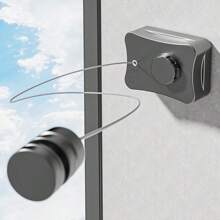 1pc Invisible Retractable Clothesline Drying Rack, Indoor Bathroom Balcony No Drilling Steel Wire Hanger