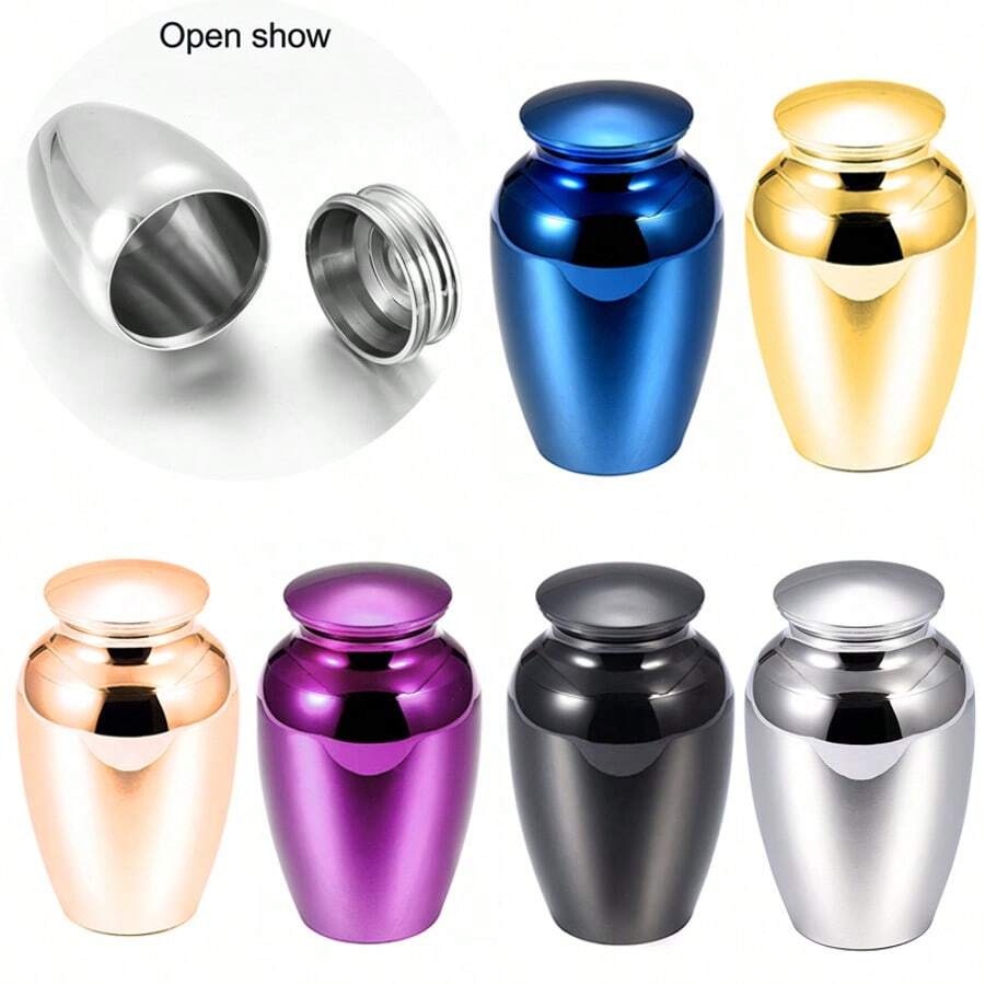 Small Urns For Human Ashes Mini Urns For Human Ashes Small Keepsake Urns Aluminum Alloy Mini Waterproof Memorial Cremation Container Jar For Memorial Human Pet Ashes - Multicolor - View 1