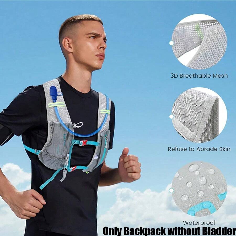 Running Vest, 5L Hydration Vest Lightweight, Breathable And Sweatproof Running Backpack, Adjustable Running Hydration Vest For Trail Running Marathon Race Jogging Cycling