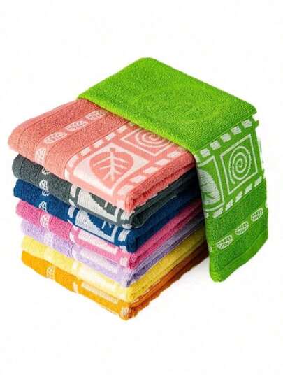 Kit 5 Toalhas de Rosto Folha Grande Felpuda 100% Algodão 0,50 x 0,75 cm