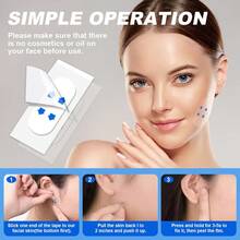 40PCS[Customer Favorite] Instant Lift Mask - Waterproof Transparent Firming Mask For Eyes, Double Chin And Neck - Alcohol-Free, Suitable For All Skin Types - White - View 5