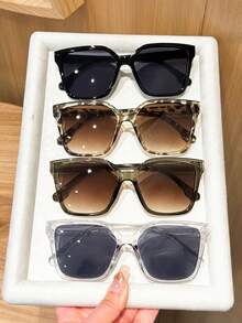 4pcs Black, Gray, Tea, Leopard Print Combination