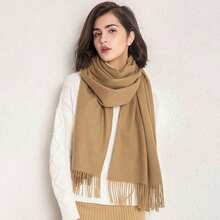 Women's Pashmina Scarf/Shawl/Long Winter Scarf - Marrom Claro - View 2