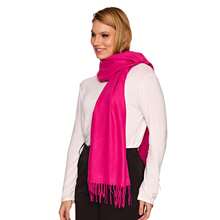 Women's Pashmina Scarf/Shawl/Long Winter Scarf - Hot Pink - View 2
