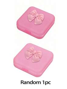 1pc Bow-Knot Decor 4-Compartment Mini Medicine Organizer Box, DIY Travel Portable Cute Small Pill Case For Home, Travel, Living Room, Bedroom, Bathroom Storage, Suitable For Family, Travel, Wedding, Party, Birthday, Mother's Day, Father's Day, New Year, Accessory, Interesting Gift, Valentine's Day Gift, Self-Adhesive Assembly Required - Multicolor - View 11