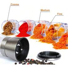 1 件胡椒研磨器、家用盐研磨器、玻璃香料研磨器、可调节粗细的手动胡椒研磨器、香料粉碎器、可重复使用的香料瓶、适用于烧烤、野餐、露营、厨房工具、情人节礼物、厨房配件、香料和胡椒调味瓶、父亲节礼物