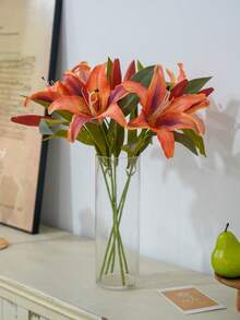 1 Stück Vintage Seiden-Lilie Künstliche Blumen, Schreibtisch Deko-Artikel für Wohnzimmer, Heimdekoration, Hochzeitszubehör