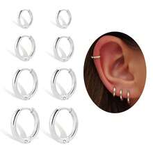 1-5 Pairs Of 8MM Gold Huggie Hoop Earrings For Women Men Small Hoop Earrings Cartilage Helix Daith Tragus Ear Piercing Hoop Earrings 6mm 7mm 8mm 9mm 10mm - Yellow Gold - View 20