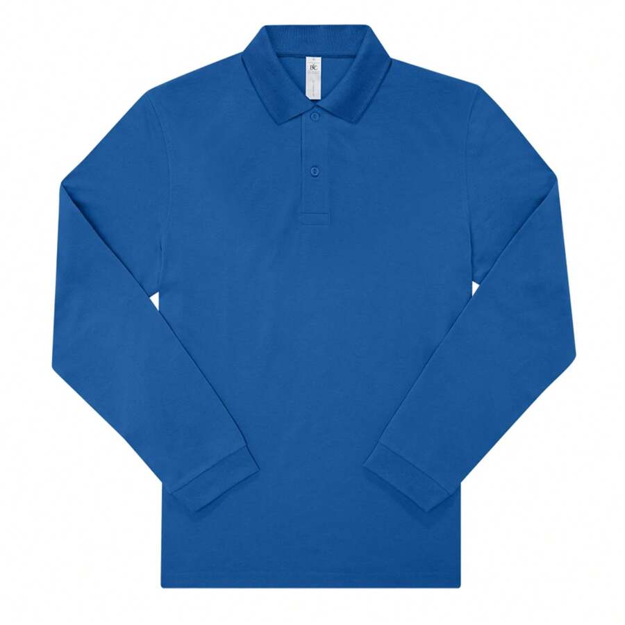 B&C Mens My Polo 210 Plain Cotton Polo Shirt (Royal Blue) - Royal Blue - View 1