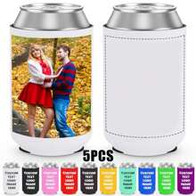 Customizable Beer Sleeves, Personalized With Logo, Name, Photo, Font, Ideal For Parties, Gatherings, Home, Travel, Custom Beverage Bottle Coolers With Initial Text Letter Combination Design, Fun Birthday, Wedding, Party Gifts (Non-Food Contact)
