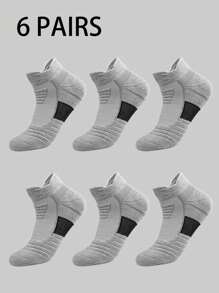 1/3/6 Pairs Thick Sports Short Socks For Men, Moisture-Wicking Tennis, Badminton, Running, Basketball Socks, Fall
