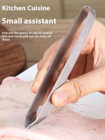 1 pieza Accesorios de cocina, pinzas de acero inoxidable para huesos de pescado, pinzas extractoras, pinzas para desplumar huesos de pescado, herramienta Gadget