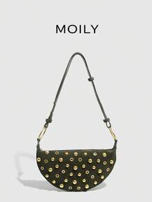 Bolso bandolera de mujer de estilo punk callejero, ajustable, con remaches