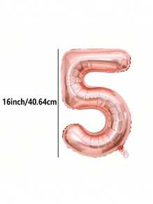 1 Stück/Set 16 Zoll Rosegold Themenparty Deko 0-9 Zahl Folienballons, geeignet für Geburtstag, Jahrestags-Partydekorationen