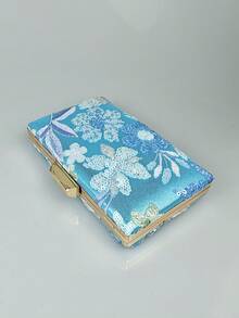 Random Pattern Women's Floral Pattern Evening Clutch Bag, Fashion Retro Sequin Embroidery Floral Evening Bag With Gold Metal Chain, Elegant Handmade Party Purses And Bags Women, Mini Box Bag For Ladies,Shoulder Blue Bags Purse For Party Girls, Bride, College Students, Rookies & White-Collar Workers For Party, Prom, Wedding, Unique Pattern, Prom Accessories, Bridesmaid Gifts, Enthusiastic, Elegant, Fresh And Simple - Blue - View 11