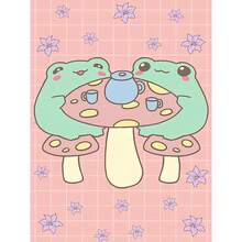 1 件墙面艺术海报无框流行钻石艺术画 5D DIY 马赛克动物卡通可爱婴儿青蛙镶嵌十字绣刺绣饰品套件卧室装饰