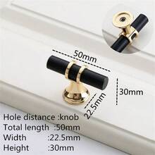 1 PC Modern Black Gold Door Handles Kitchen Cabinet Handles Solid Drawer Knobs Zinc Alloy Base Aluminum Alloy Rod Fashion Furniture Handle Hardware - Gold - View 25