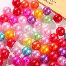 10 Stücke 2cm bunte runde Perlen für DIY Handwerksarbeiten, vielseitige Schmuckzubehörteile für Halsketten, Kleidung, Hüte, Taschen
