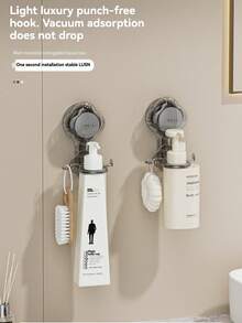 1pc Multi-Layer Slip-Resistant Plastic Shower Caddy | Minimalist White Square Waterproof Bathroom Storage Rack, Organizer For Home - Multicolor - View 10